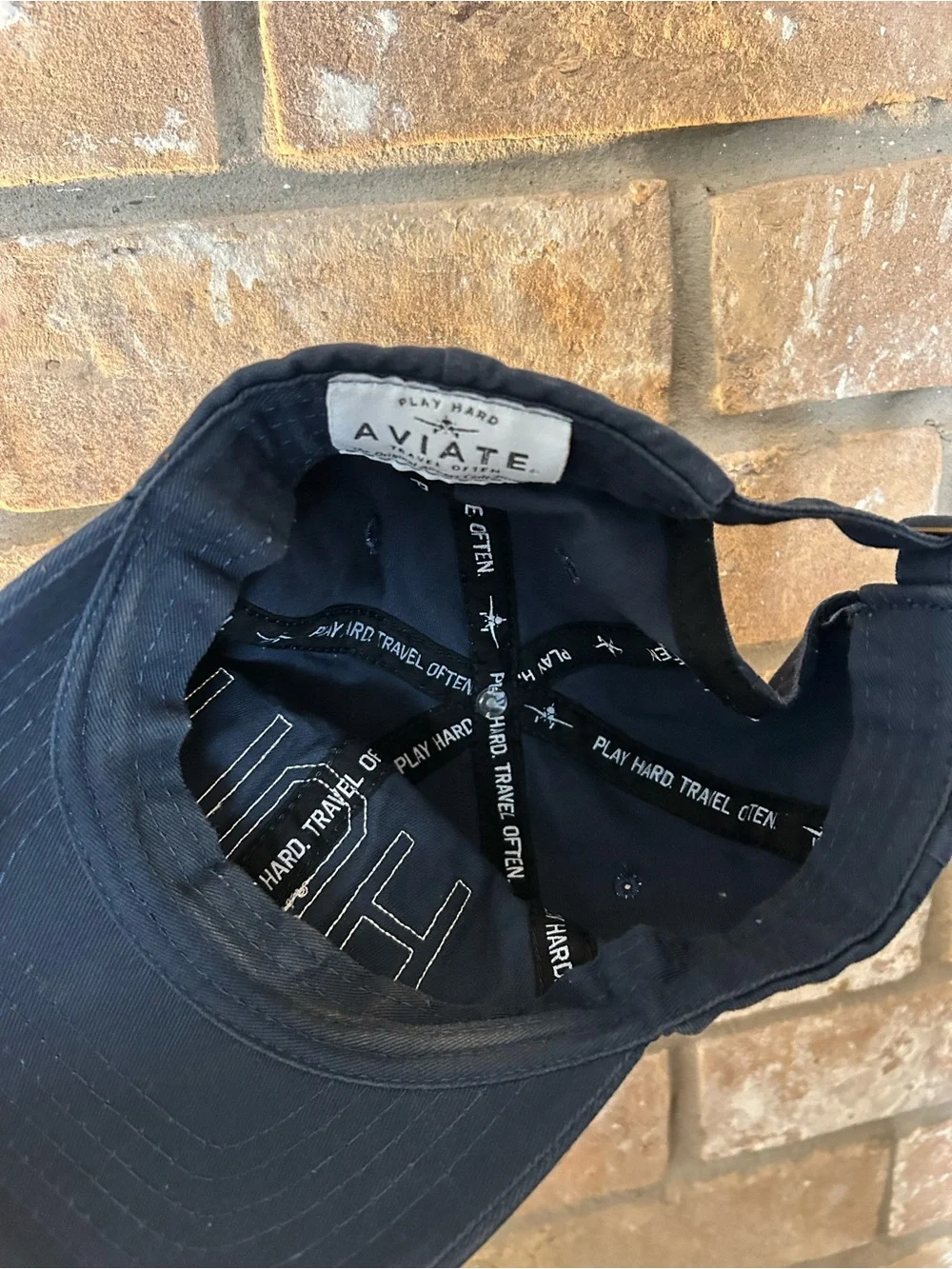 HOU (Houston) Embroidered Navy Baseball Cap - one size fits most.